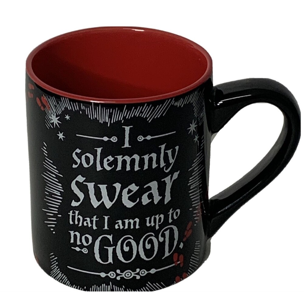 Harry Potter Up To No Good Black Red Coffee Cup Mug Tea Novelty Shoeprints New
